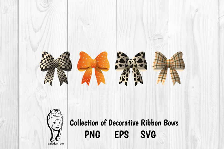 Decorative Ribbon Bows with Various Patterns
