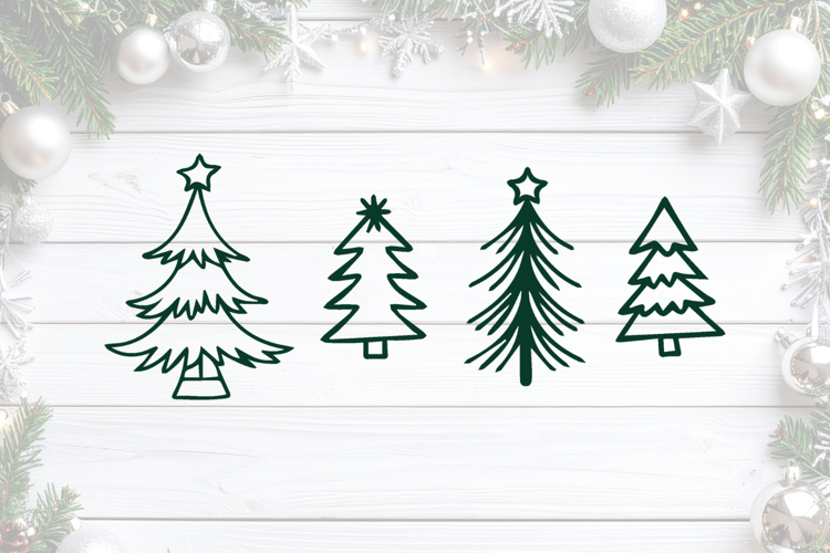 Christmas Trees - Doodle SVG
