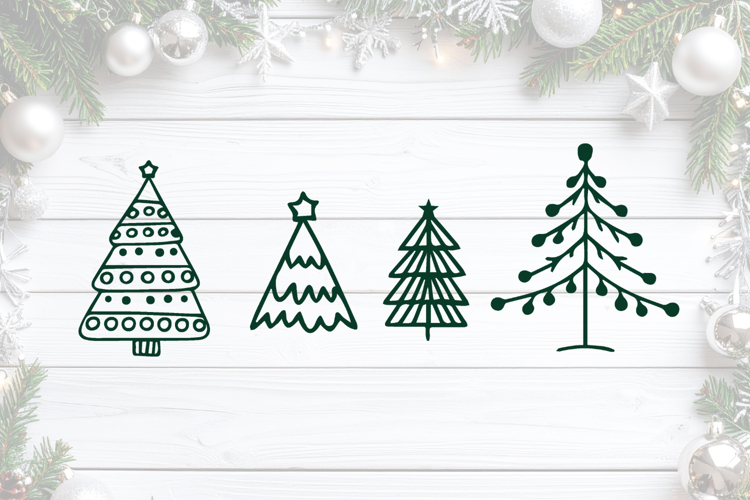 Cute Christmas Trees SVG