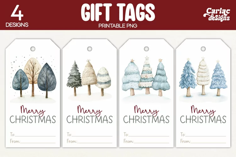 Christmas Gift Tags, Merry Christmas Printable Tags