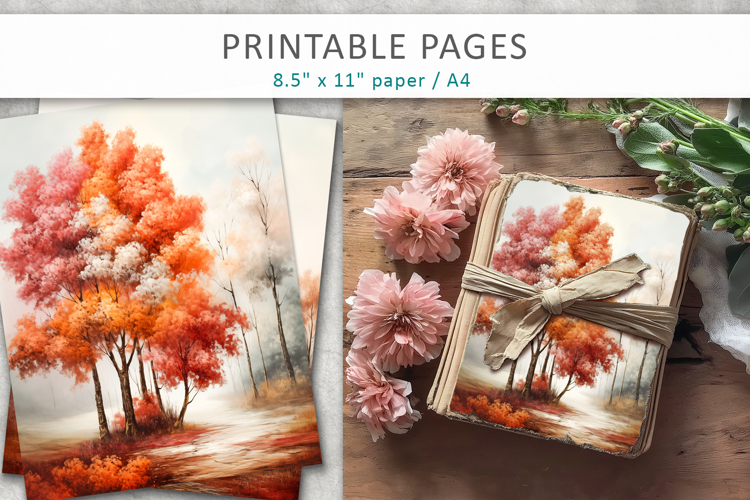 artistic autumn tree illustrations printable