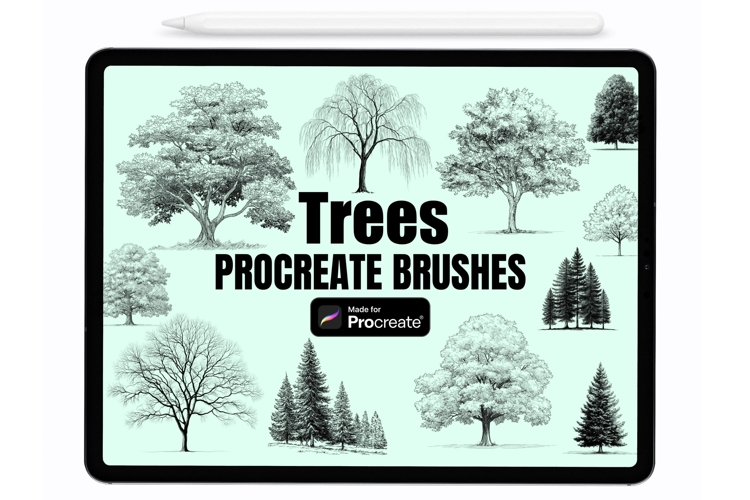 Trees Procreate Stamps | Procreate Brushes