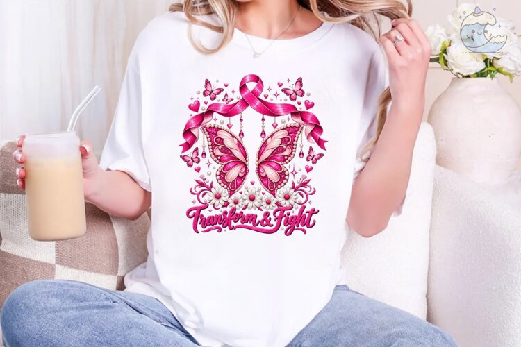 Transform & Fight Butterfly PNG Shirt example image 1