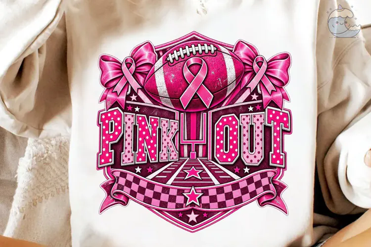 Pink Out Football Breast Cancer PNG Tee