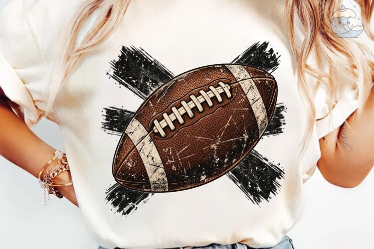 Vintage Football PNG Sublimation Tee example image 1