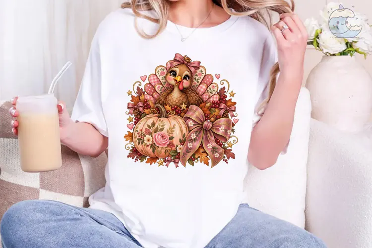 Cute Turkey Thanksgiving PNG Sublimation
