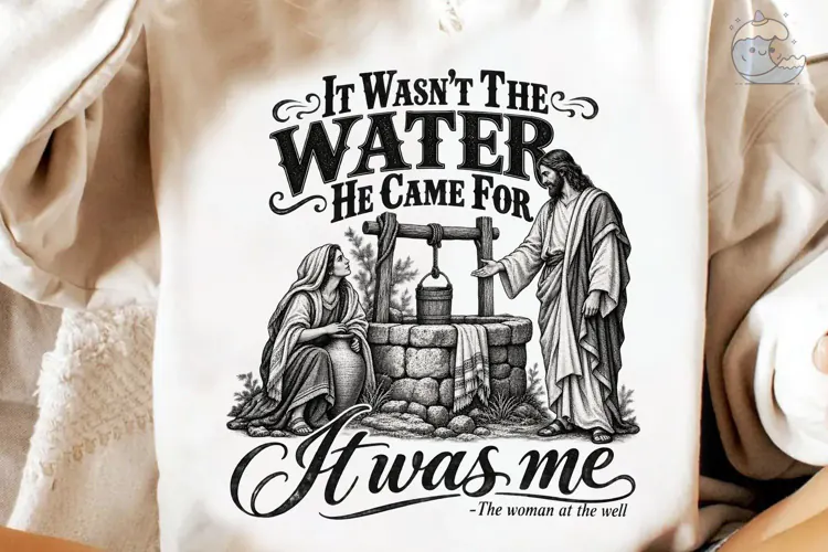Woman at the Well PNG Christian Tee