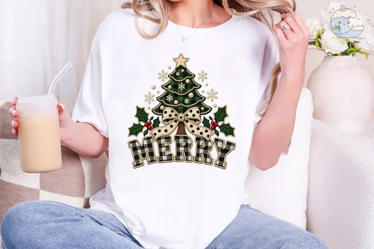 Merry Christmas Tree PNG Sublimation Shi