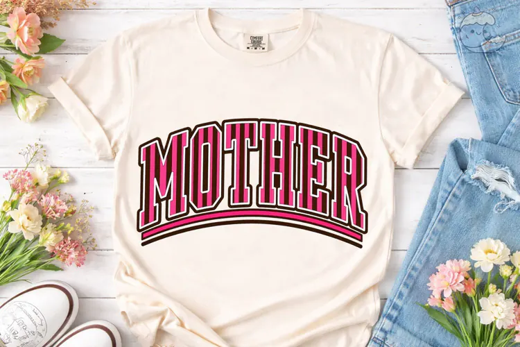 Mother Striped Varsity PNG Shirt Design