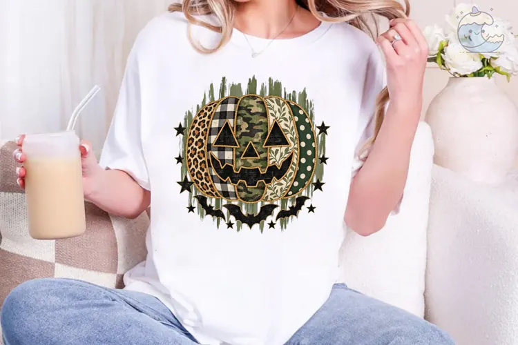 Halloween Pumpkin Mixed Pattern PNG Tee