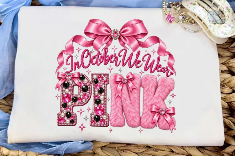 In October We Wear Pink PNG Shirt