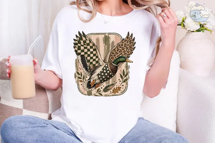 Mallard Duck Flying PNG Sublimation Tee