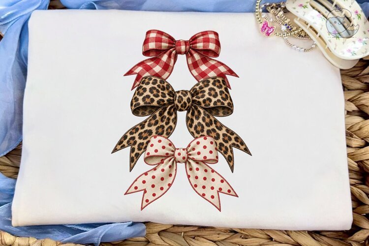 Bow Trio PNG Sublimation Shirt Design example image 1