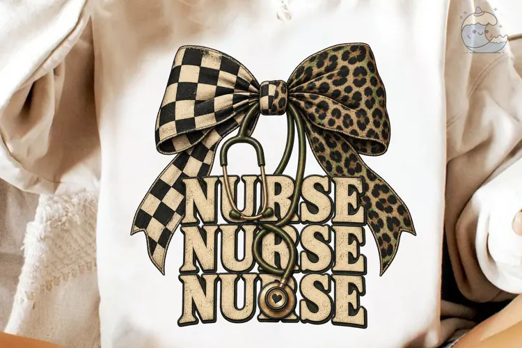 Nurse Bow Stethoscope PNG Shirt Design