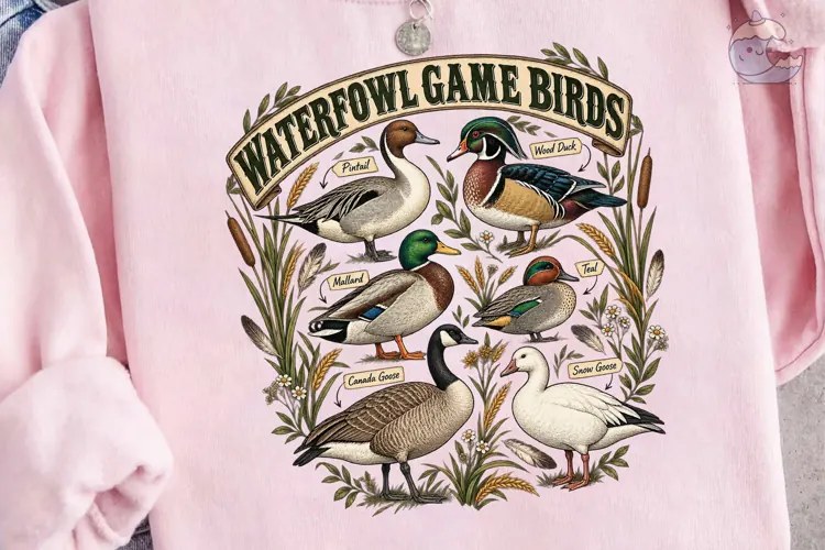 Waterfowl Game Birds PNG Shirt Design