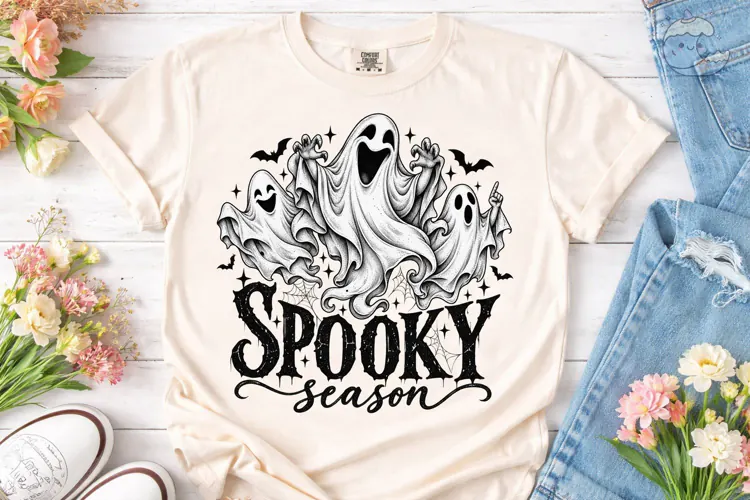 Spooky Season Ghost Halloween PNG Tee