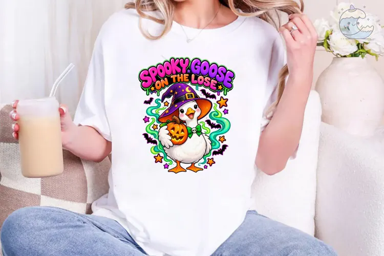 Spooky Goose Halloween PNG Shirt Design