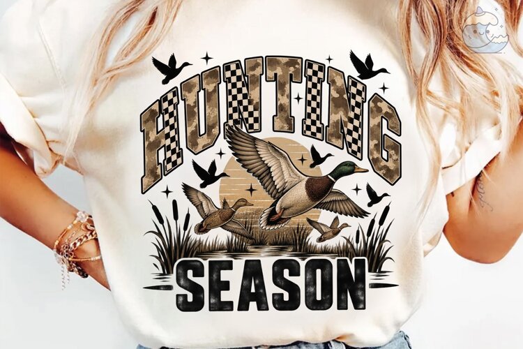 Hunting Season Duck PNG Shirt Design example image 1
