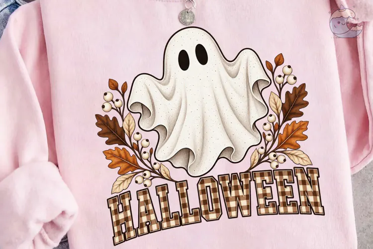 Halloween Ghost Fall Leaves PNG Shirt