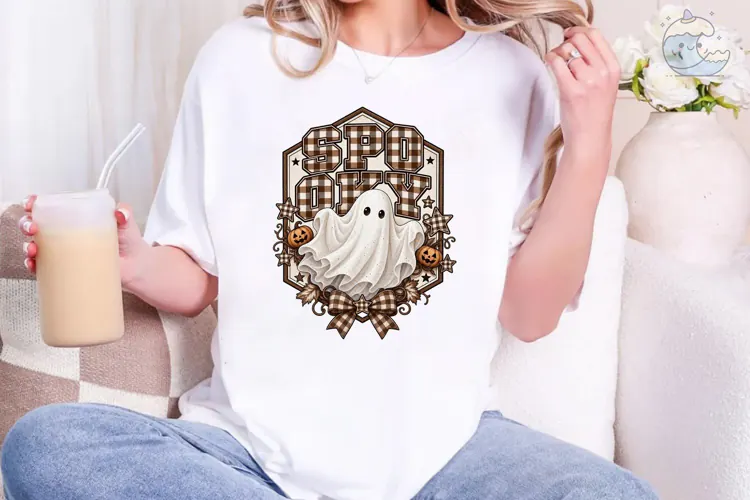 Spooky Ghost Halloween PNG Shirt Design