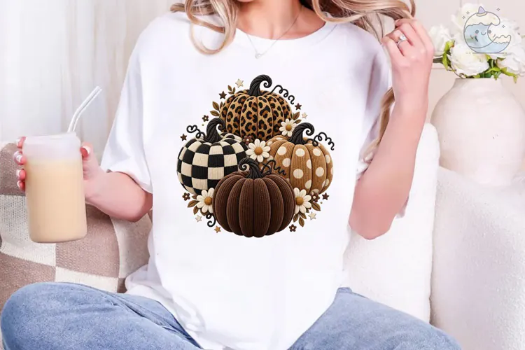 Boho Pumpkin Patch PNG Sublimation Tee