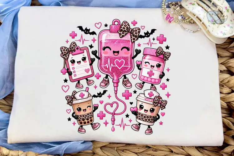 Nurse Halloween Kawaii Pink PNG Shirt