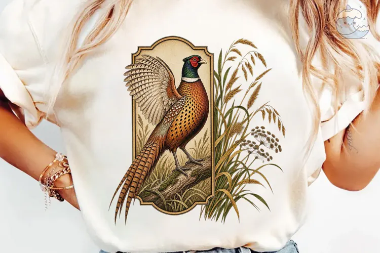 Vintage Pheasant Bird PNG Shirt Design