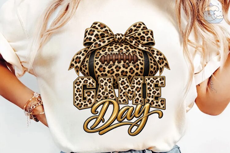 Game Day Football Leopard PNG Sublimatio example image 1