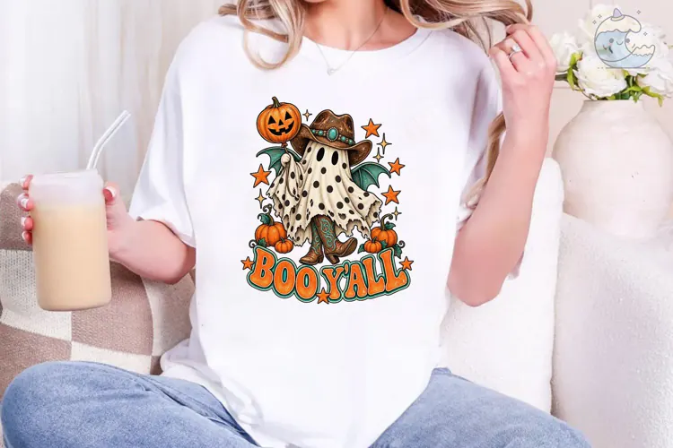 Boo Y'all Western Ghost Halloween PNG