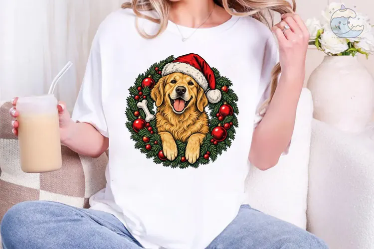 Christmas Golden Retriever PNG Shirt