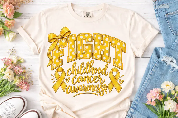 Fight Childhood Cancer Awareness PNG Tee