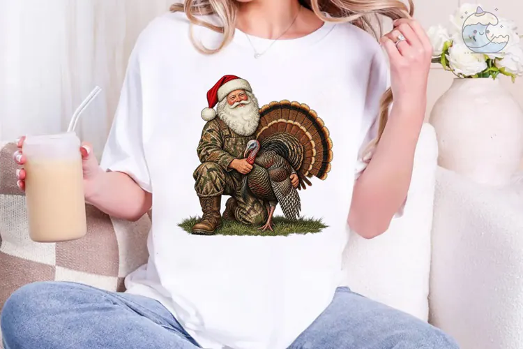Santa Hunter Turkey PNG Shirt Design