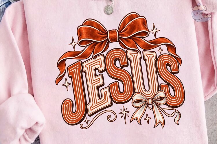 Jesus Bow Christmas PNG Shirt Design example image 1