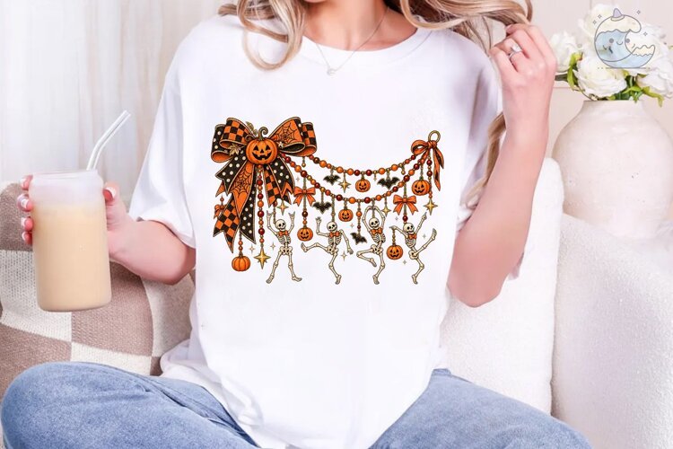 Halloween Dancing Skeletons PNG Shirt example image 1