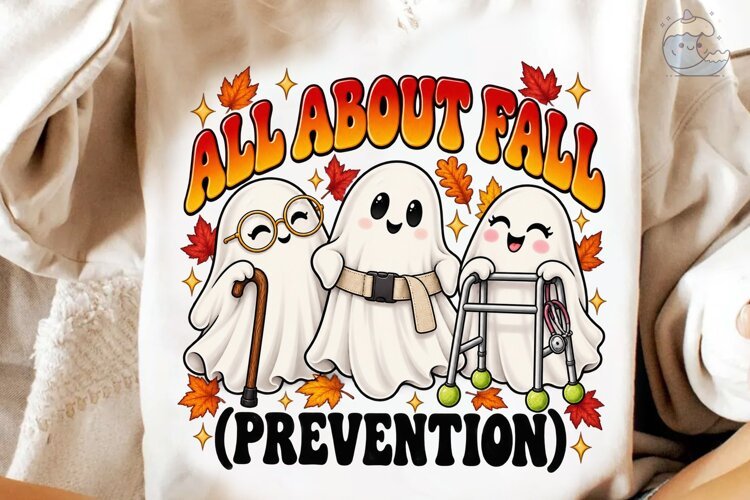 All About Fall Prevention Ghost PNG Tee example image 1