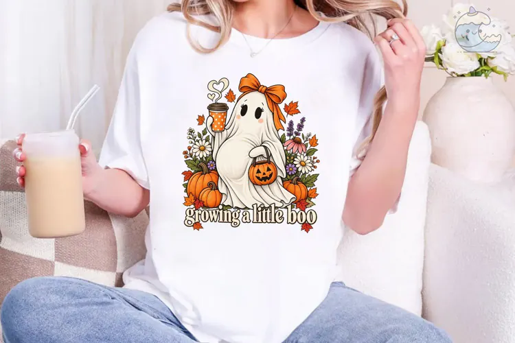 Growing a Little Boo Ghost PNG Shirt