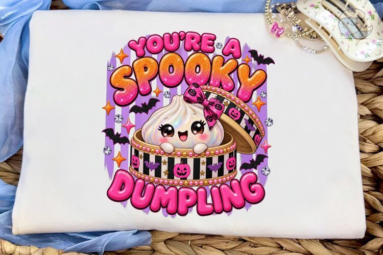 Spooky Dumpling Halloween PNG Shirt example image 1