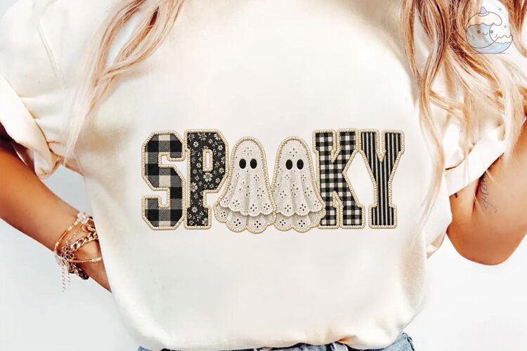 Spooky Ghost Halloween PNG Shirt Design example image 1