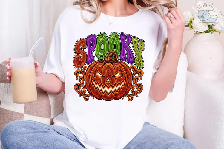 Spooky Pumpkin Halloween PNG Shirt