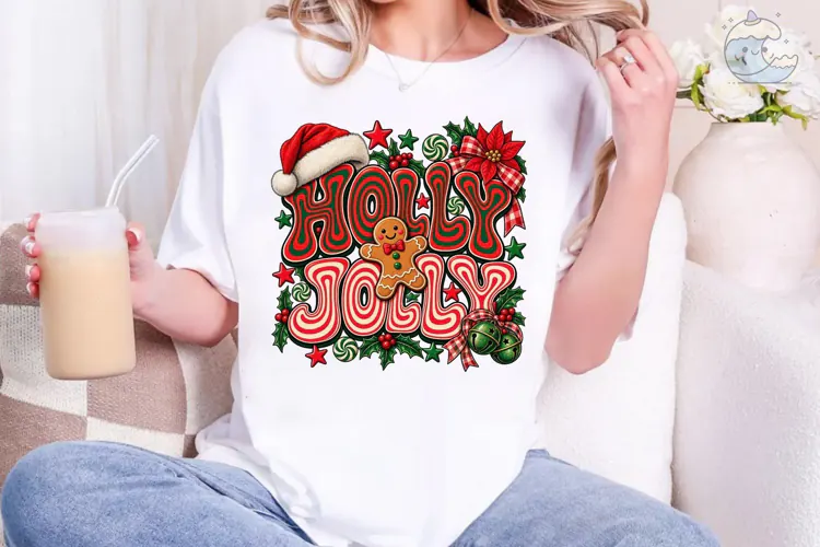 Holly Jolly Christmas PNG Shirt Design