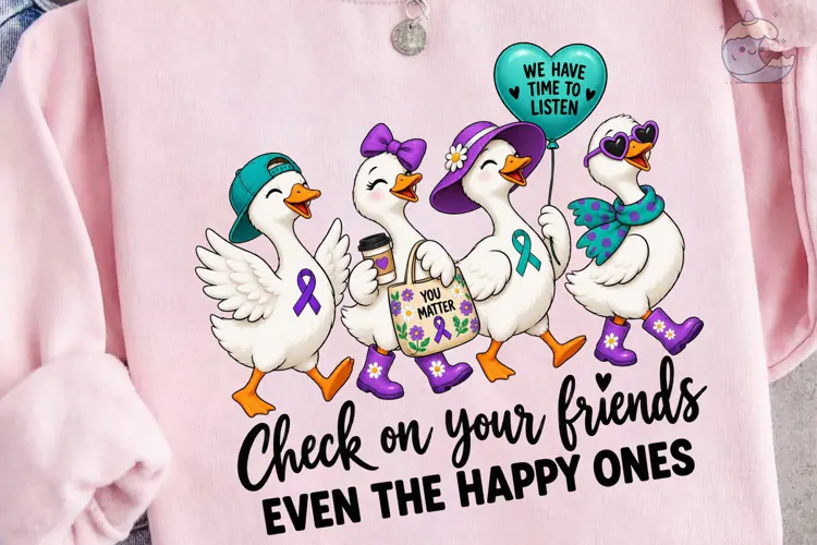 Check On Friends Duck PNG Tee Design