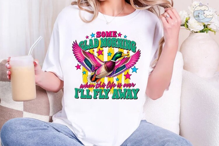 I'll Fly Away Duck PNG Shirt Design example image 1
