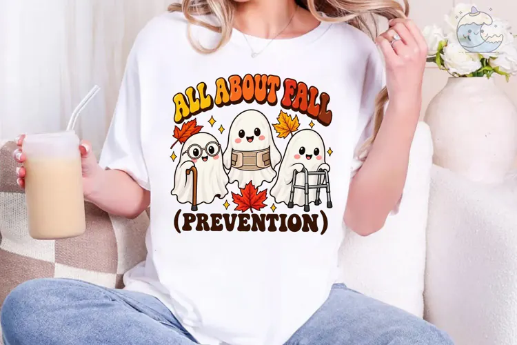 Fall Prevention Ghost PNG Nurse Shirt