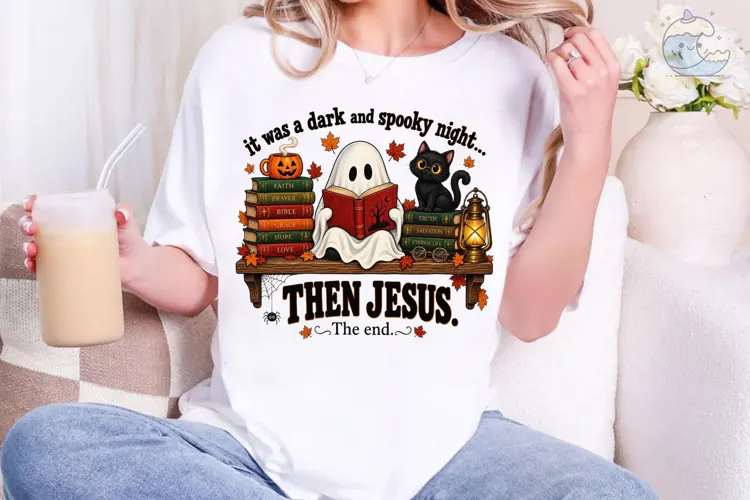 Spooky Night Jesus Halloween PNG Shirt