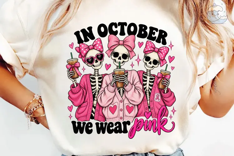 In October We Wear Pink PNG Shirt Design