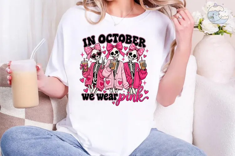In October We Wear Pink PNG Shirt Design