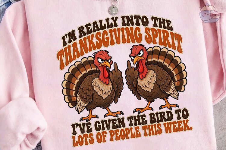 Thanksgiving Spirit Turkey PNG Sublimati example image 1