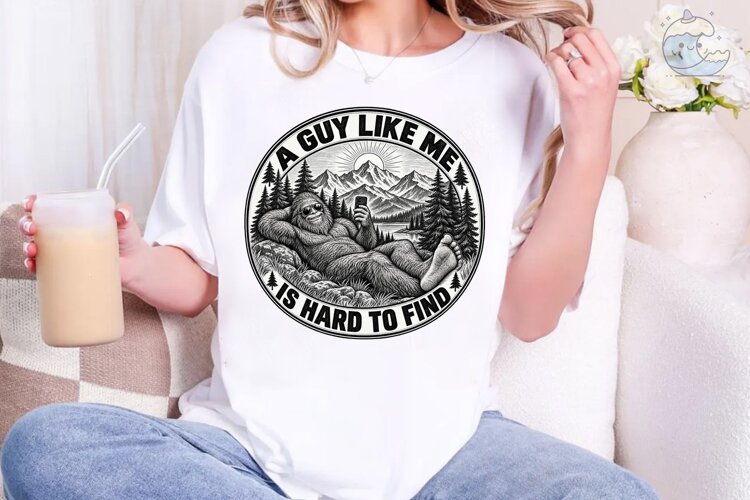 Bigfoot Selfie PNG Shirt Design example image 1