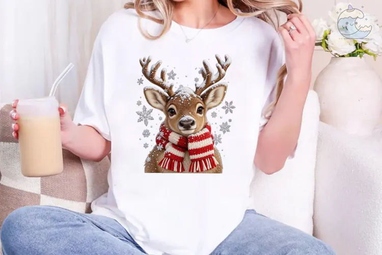 Christmas Reindeer PNG Sublimation Shirt