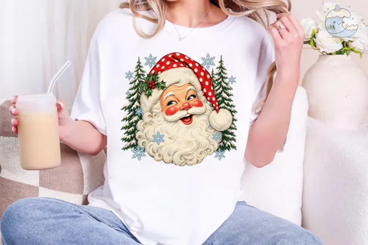 Vintage Santa Claus PNG Sublimation Desi